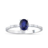 14K Gold Sapphire Engagement Diamond Ring