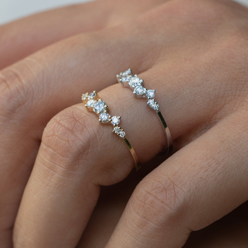 14K Gold Multi Stone Diamond Ring