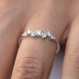  14K White Gold Diamond Cluster Ring 
