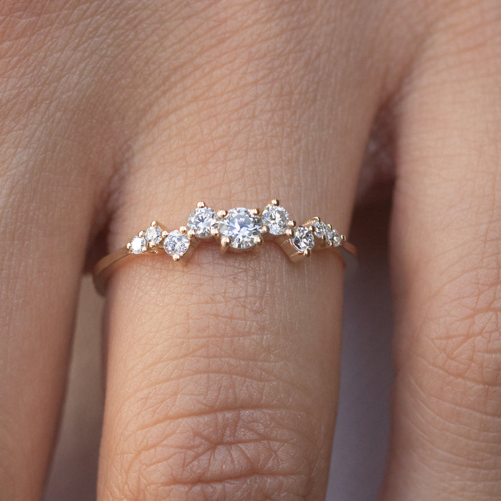  14K White Gold Diamond Cluster Ring 
