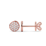 14K Gold Round Diamond Earrings