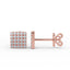 14K Gold Diamond Square Stud Earrings