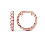 14K Gold Diamond Hoop Earrings
