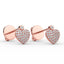 14K Gold Diamond Pave Heart Earrings