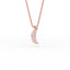 14K Gold Crescent Moon Diamond Necklace