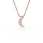 14K Gold Crescent Moon Diamond Necklace