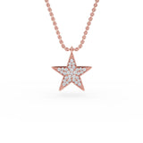 14K Gold Diamond Star Necklace