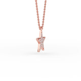 14K Gold Diamond Star Necklace