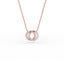 14K Gold Diamond Two Circle Necklace