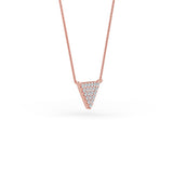 14K Gold Diamond Pave Triangle Necklace