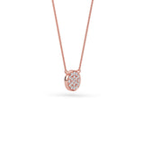 14K Gold Diamond Pave Disc Necklace