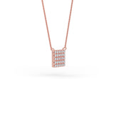 14K Gold Diamond Pave Square Necklace
