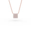 14K Gold Diamond Pave Square Necklace