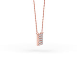 14K Gold Diamond Pave Square Necklace