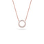 14K Gold Diamond Pave Circle Necklace