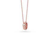 14K Gold Diamond Pave Circle Necklace