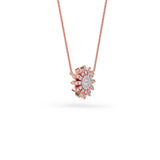 14K Gold Floral Diamond Necklace