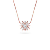 14K Gold Floral Diamond Necklace