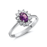 14K White Gold Amethyst Ring