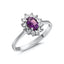 14K White Gold Amethyst Ring