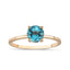 14K Rose Gold Blue Topaz Gemstone Ring