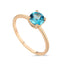 14K Rose Gold Blue Topaz Gemstone Ring