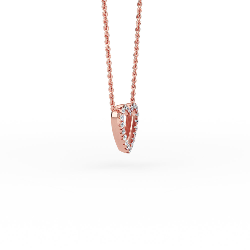 14K Gold Open Heart Diamond Necklace