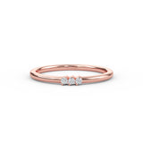 14K GoldTriple Stone Diamond Wedding Band