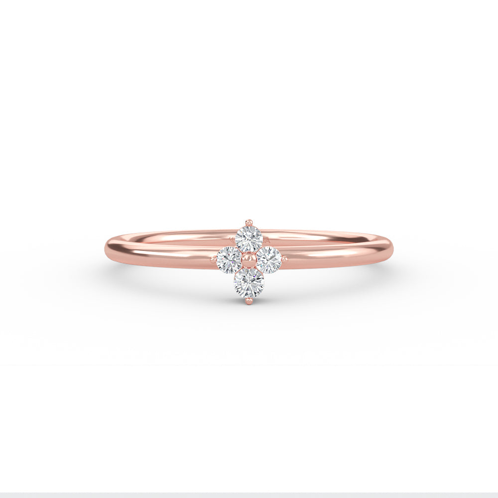 Gold Flower Diamond Ring