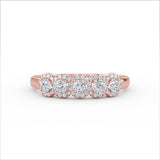 14K Gold 5 Stone Diamond Annivesary Ring