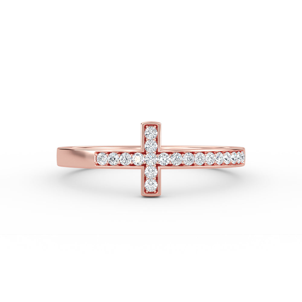 Diamond Cross Gold Ring