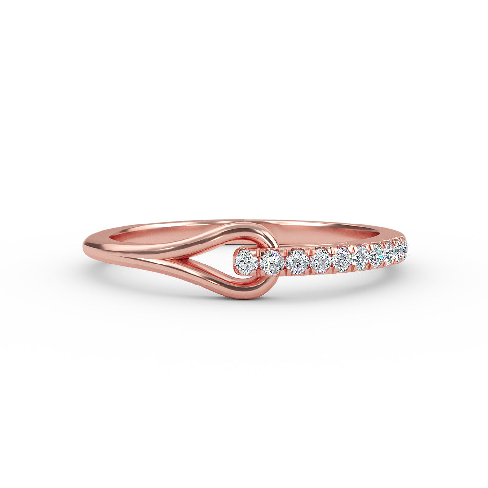 14k Gold Minimal Diamond Wedding Band