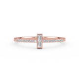 14K Gold Baguette Diamond and Round Diamond Wedding Band