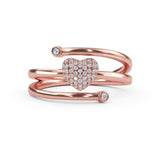 14K Gold Heart Diamond Ring