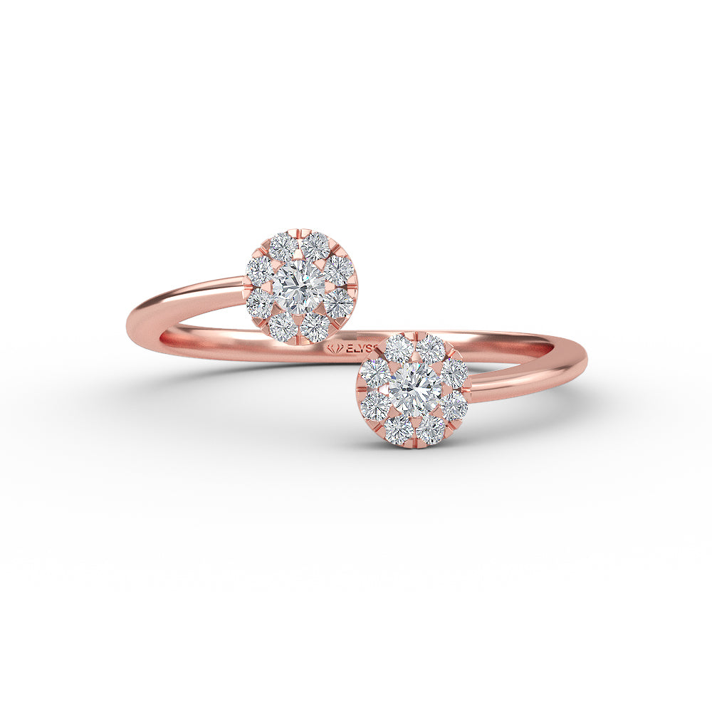 14K Gold Cluster Micro Pave Diamond Wedding Band