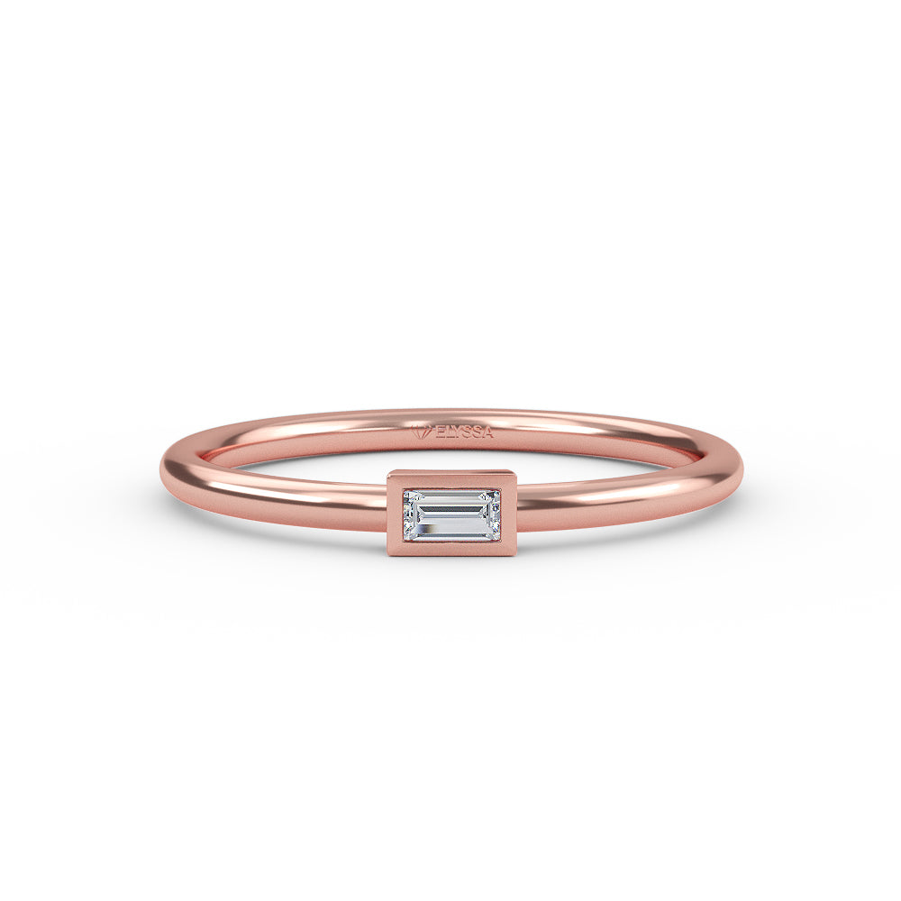 14K Baguette Diamond Engagement Ring