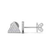 14K Gold Triangle Shaped Round Diamond Studs