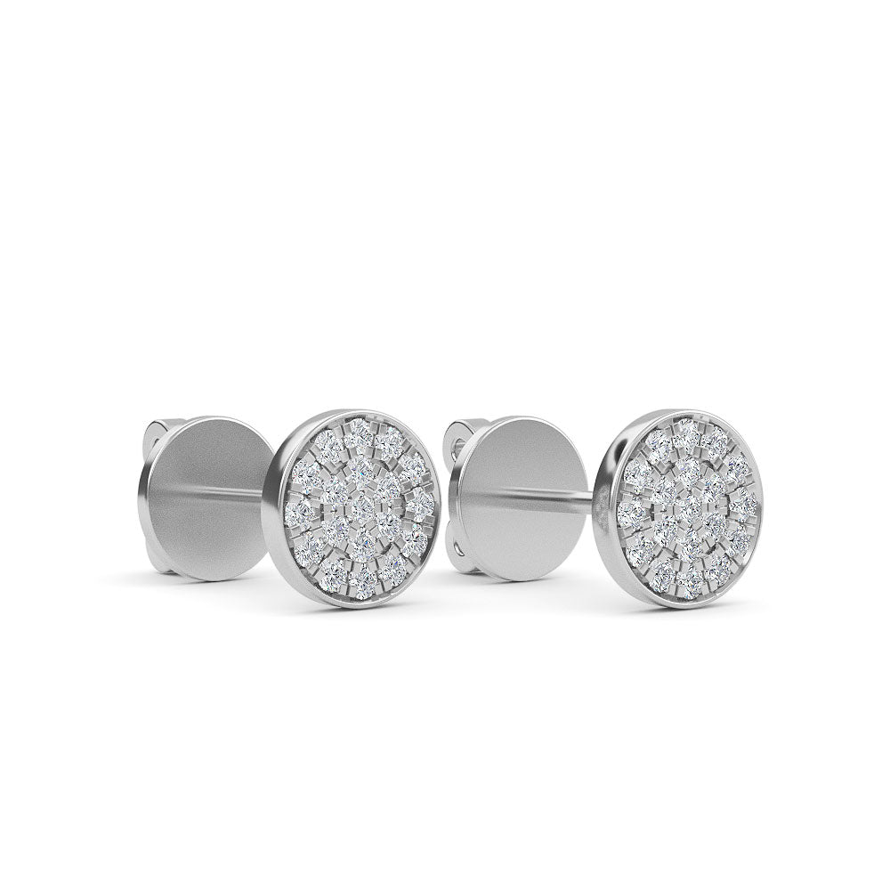 14K Gold Round Diamond Earrings