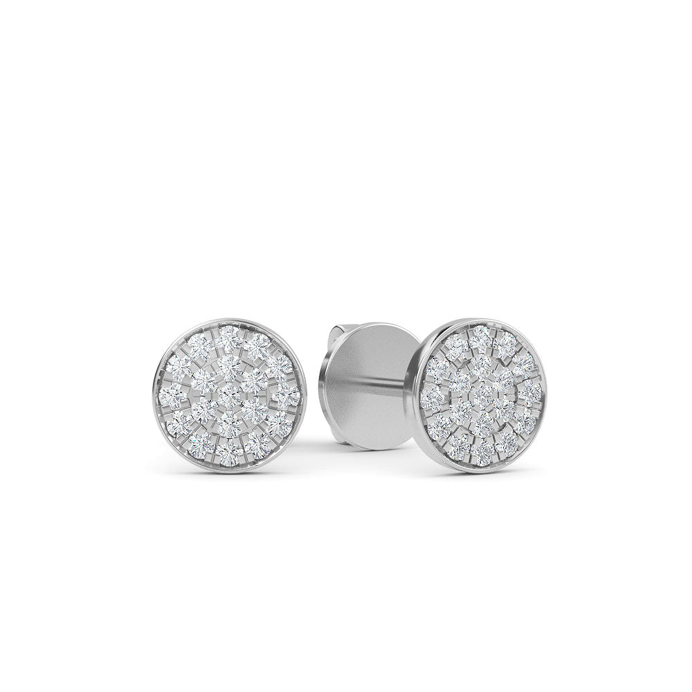 14K Gold Round Diamond Earrings