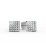 14K Gold Diamond Square Stud Earrings