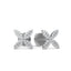 14K Gold Flower Round Diamond Earrings