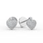 14K Gold Diamond Pave Heart Earrings