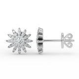 14K Gold Floral Diamond Earring