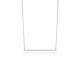 14K Solid Gold Micro Pave Bar Necklace