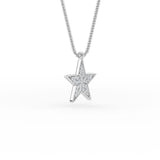 14K Gold Diamond Star Necklace