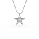 14K Gold Diamond Star Necklace