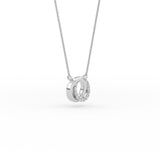 14K Gold Diamond Two Circle Necklace