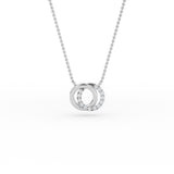 14K Gold Diamond Two Circle Necklace
