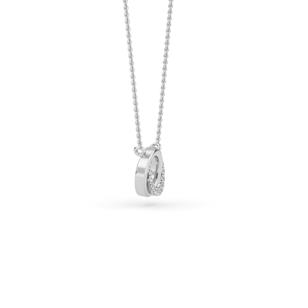 14K Gold Diamond Two Circle Necklace