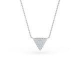 14K Gold Diamond Pave Triangle Necklace